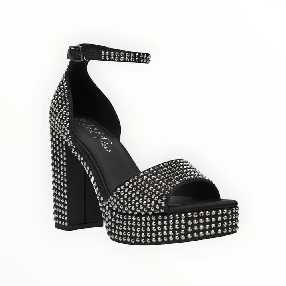 Wild Pair Embellished Platform Block Heel Sandals